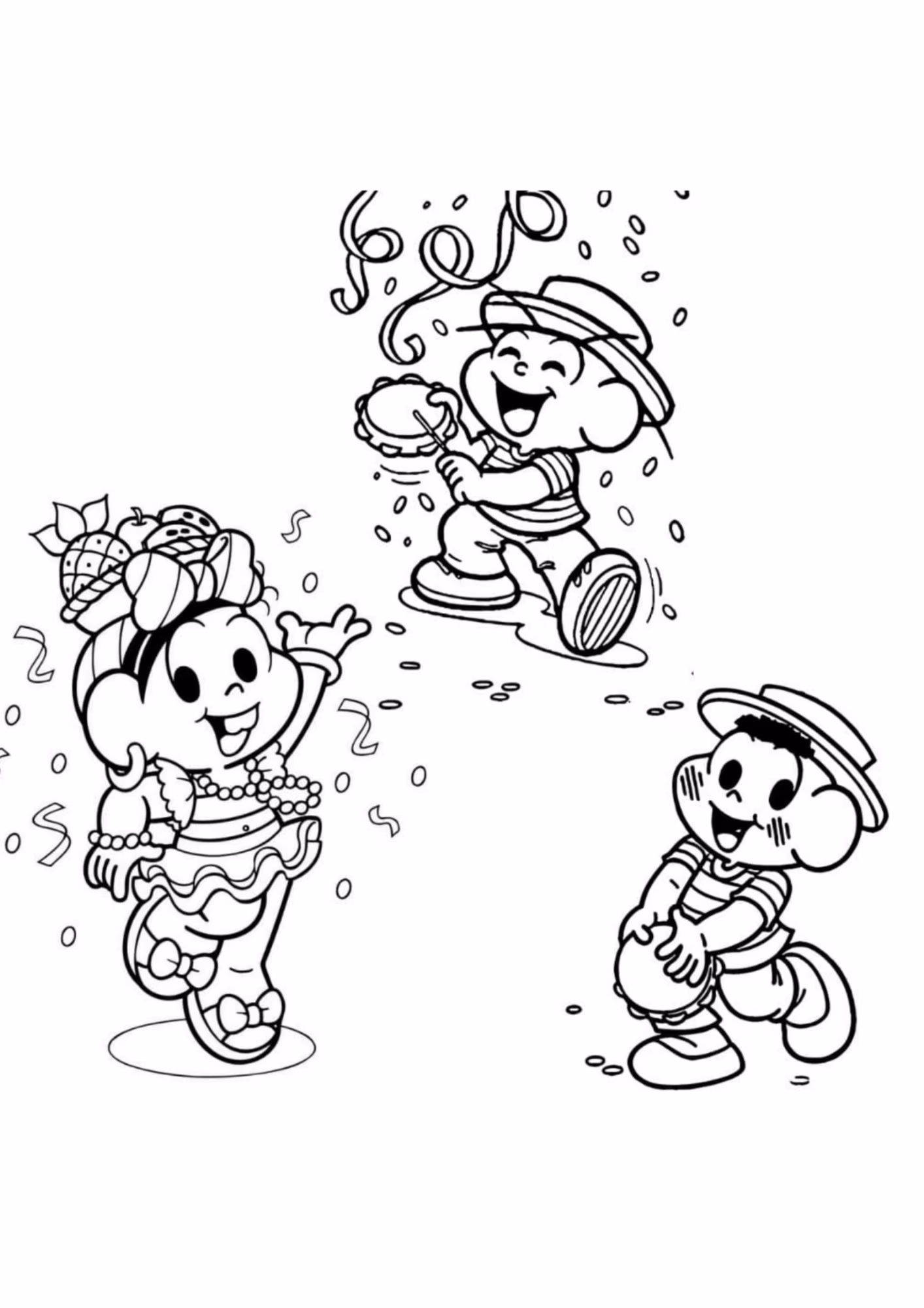 Carnaval e para colorir — desenho para imprimir