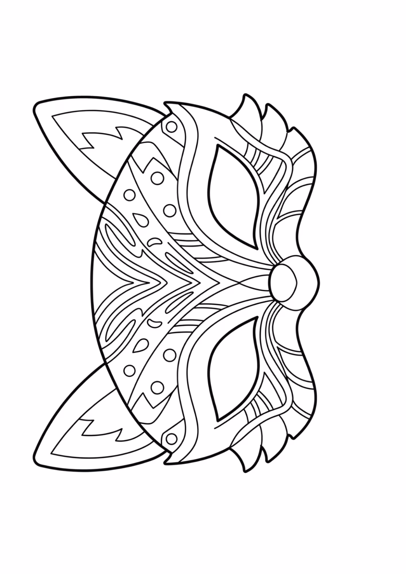 Carnaval e para colorir — desenho para imprimir