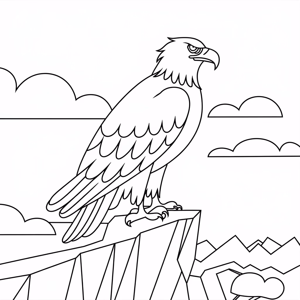 Aguia para colorir — desenho para imprimir