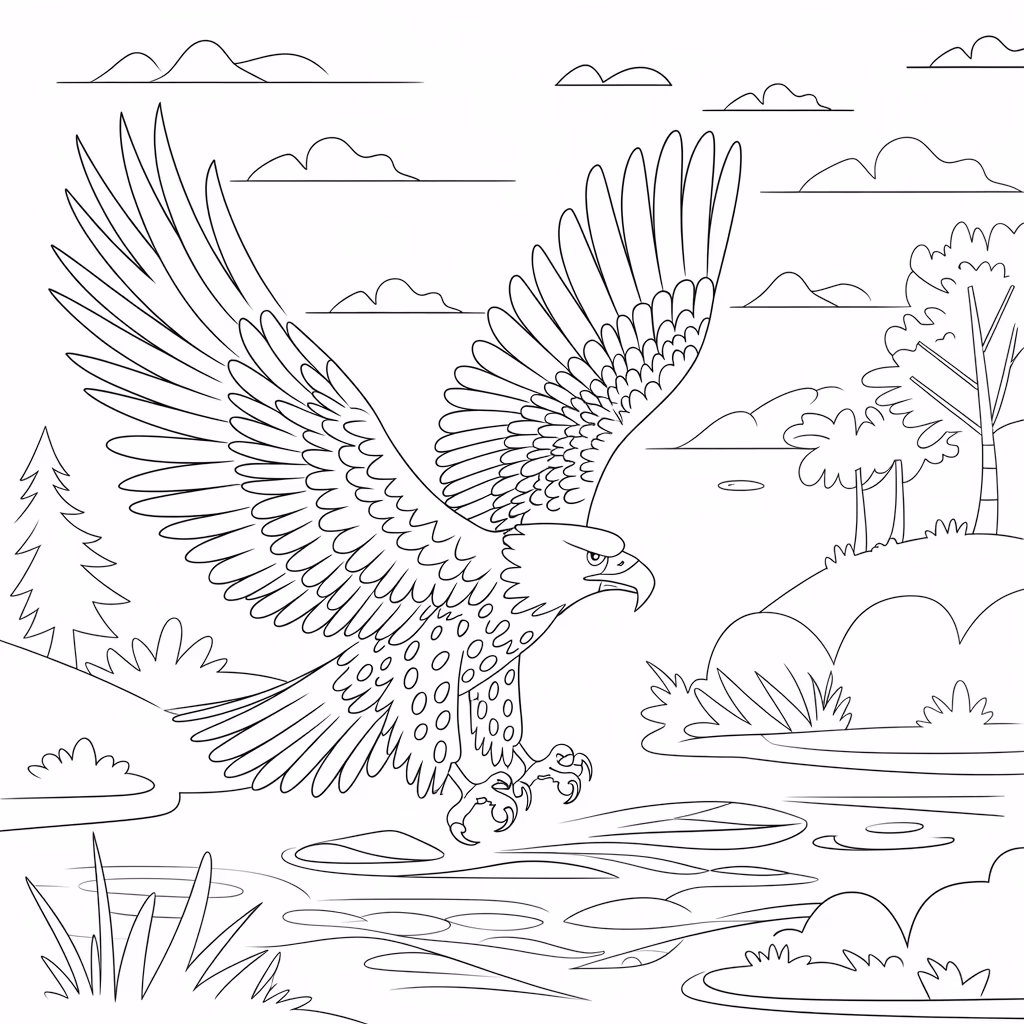 Aguia para colorir — desenho para imprimir