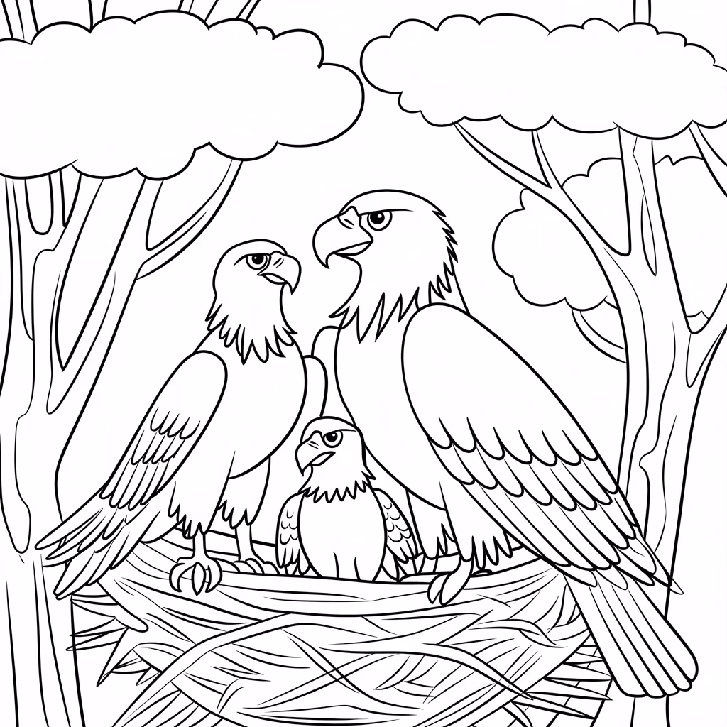 Aguia para colorir — desenho para imprimir