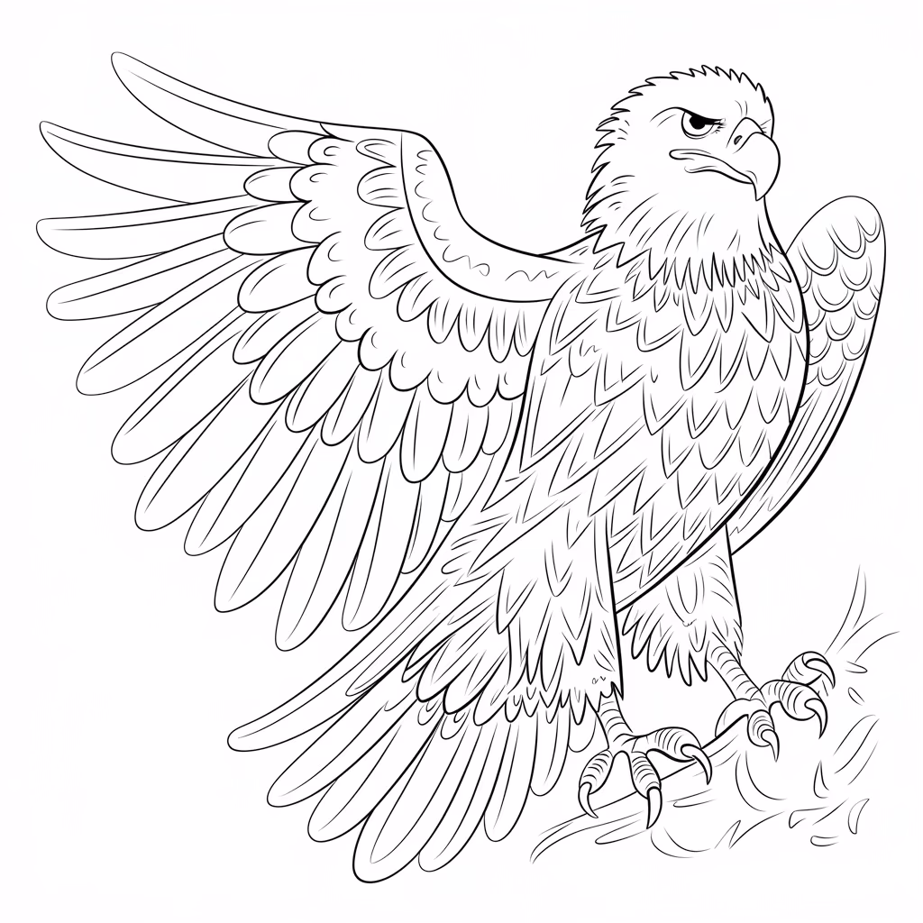 Aguia para colorir — desenho para imprimir