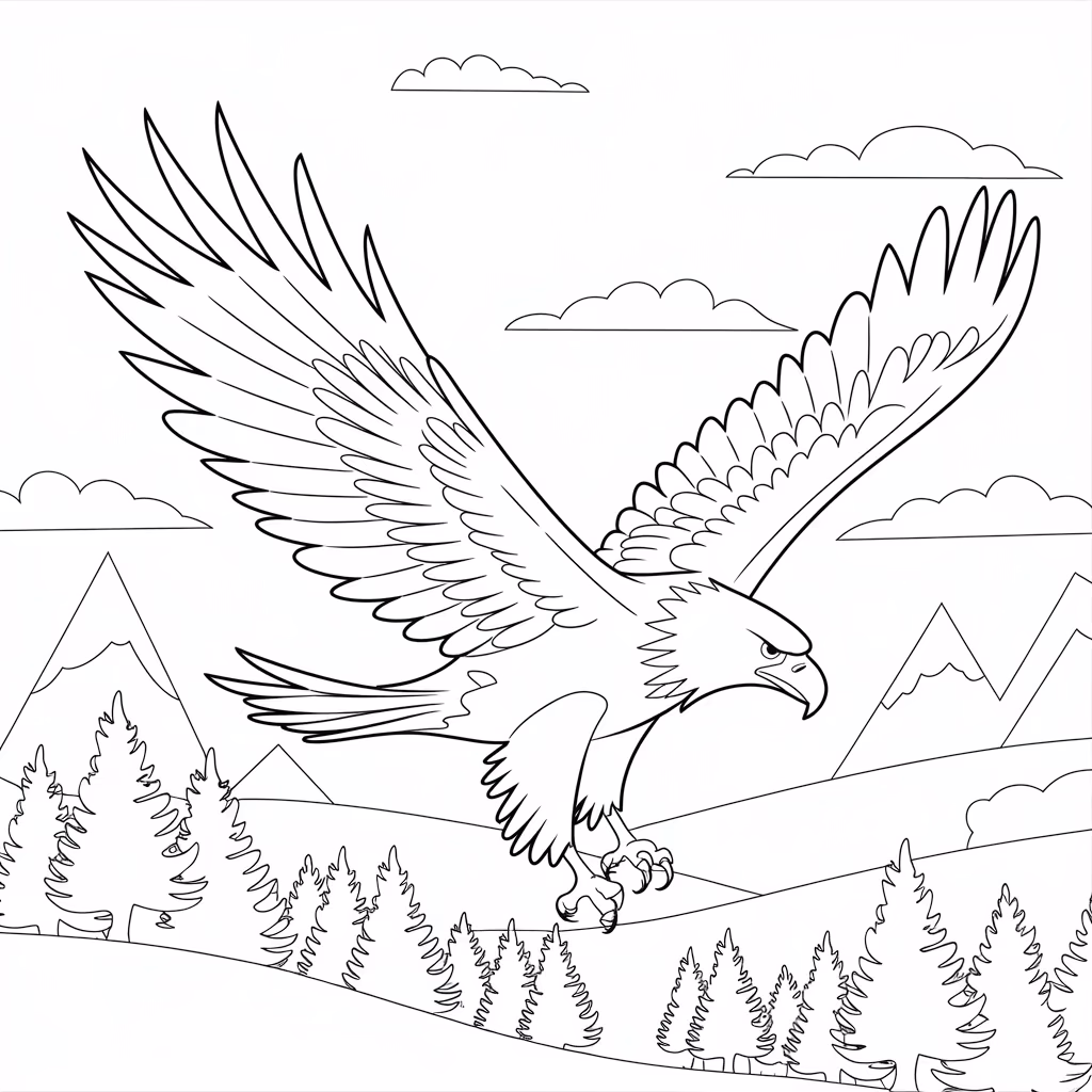 Aguia para colorir — desenho para imprimir