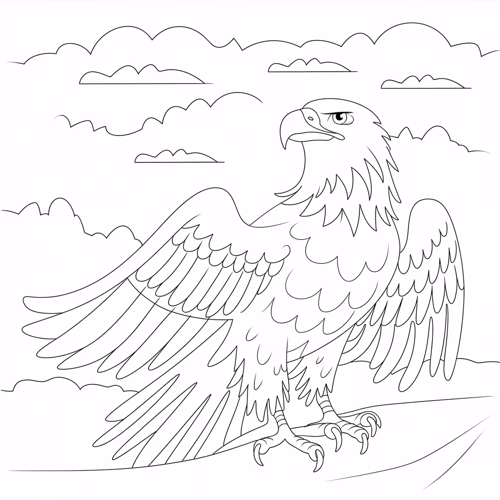Aguia para colorir — desenho para imprimir