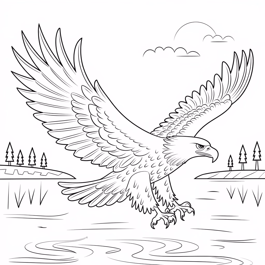 Aguia para colorir — desenho para imprimir