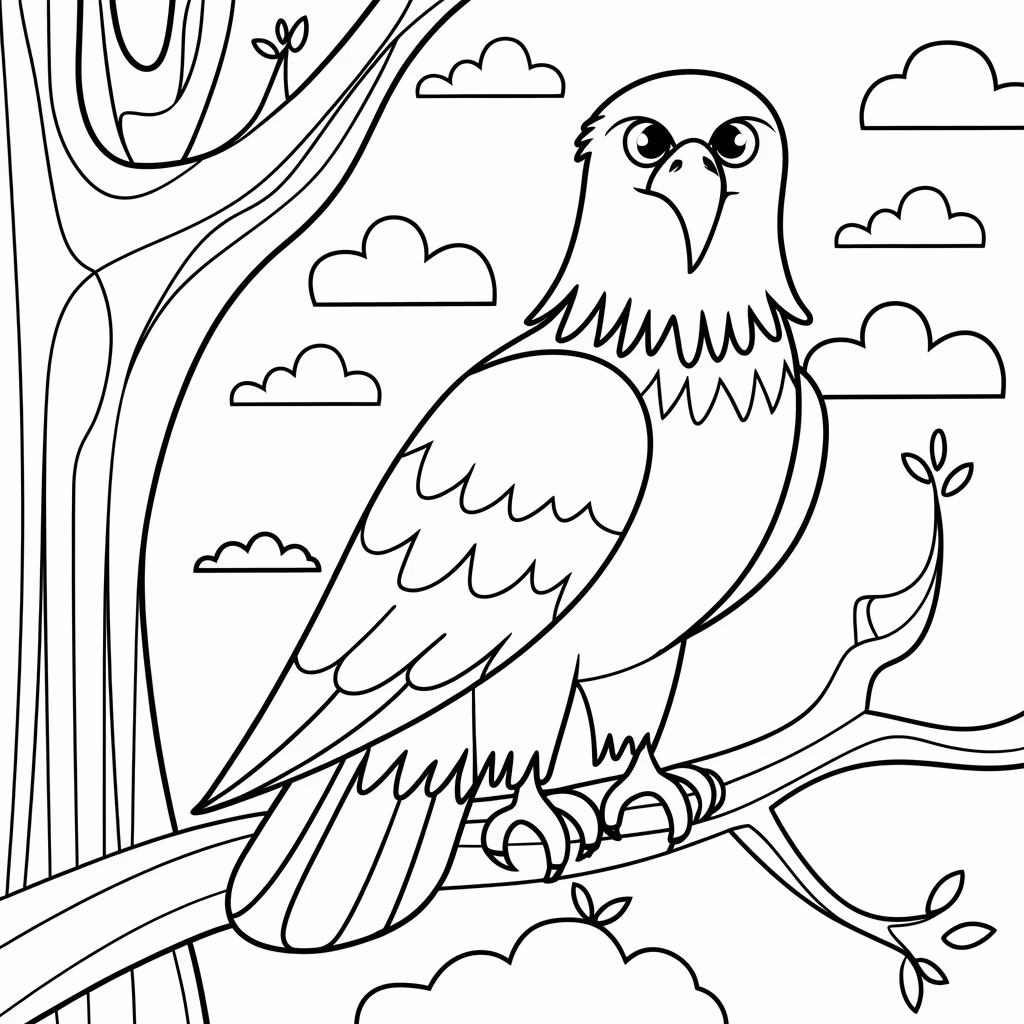 Aguia para colorir — desenho para imprimir