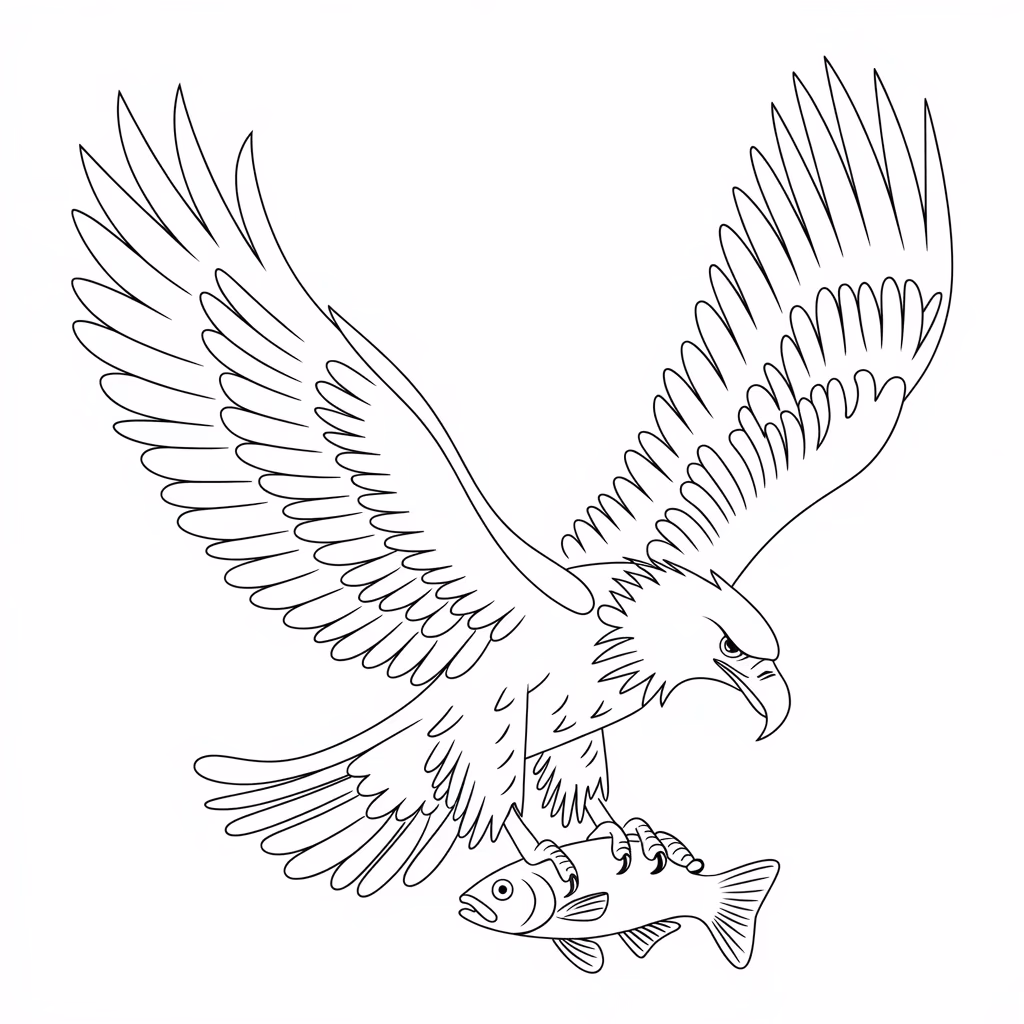 Aguia para colorir — desenho para imprimir