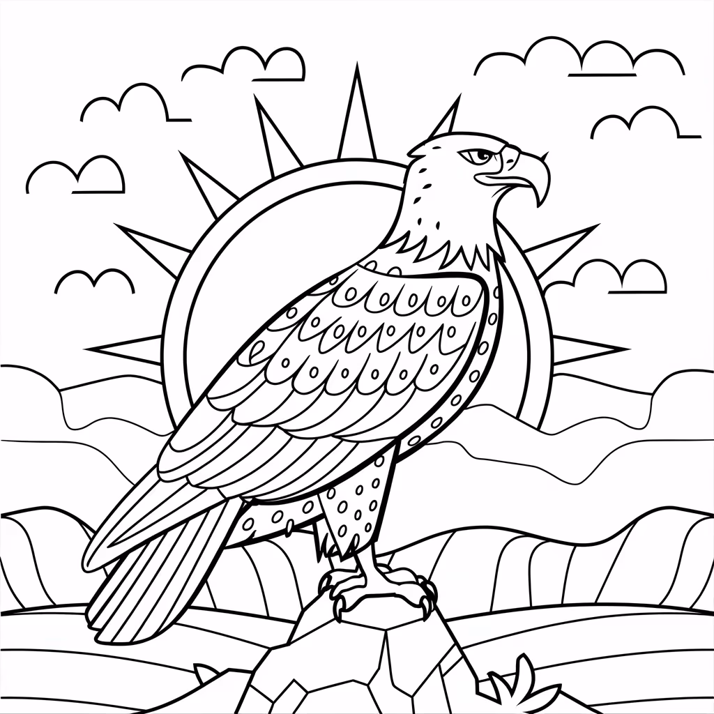 Aguia para colorir — desenho para imprimir
