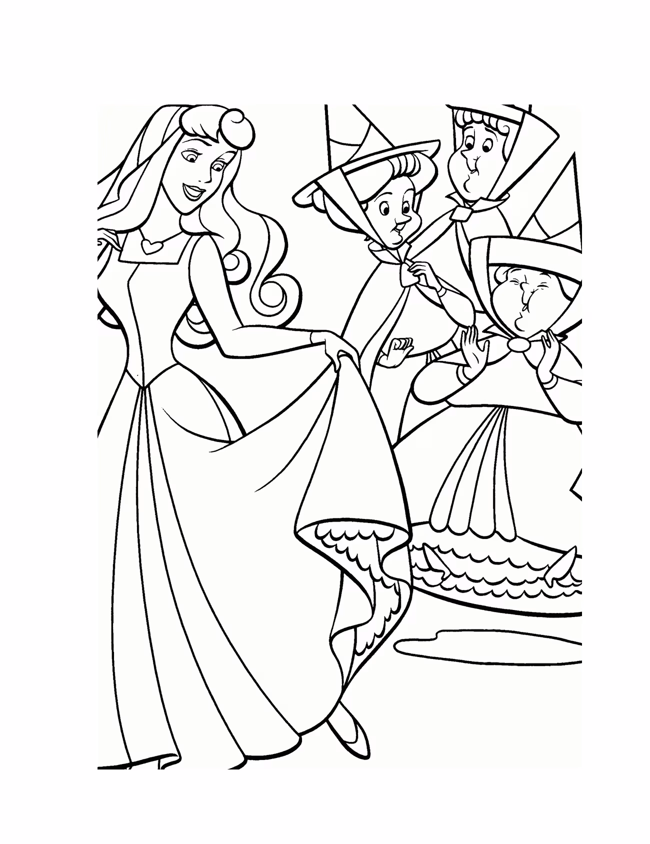 Bela adormecida para colorir — desenho para imprimir