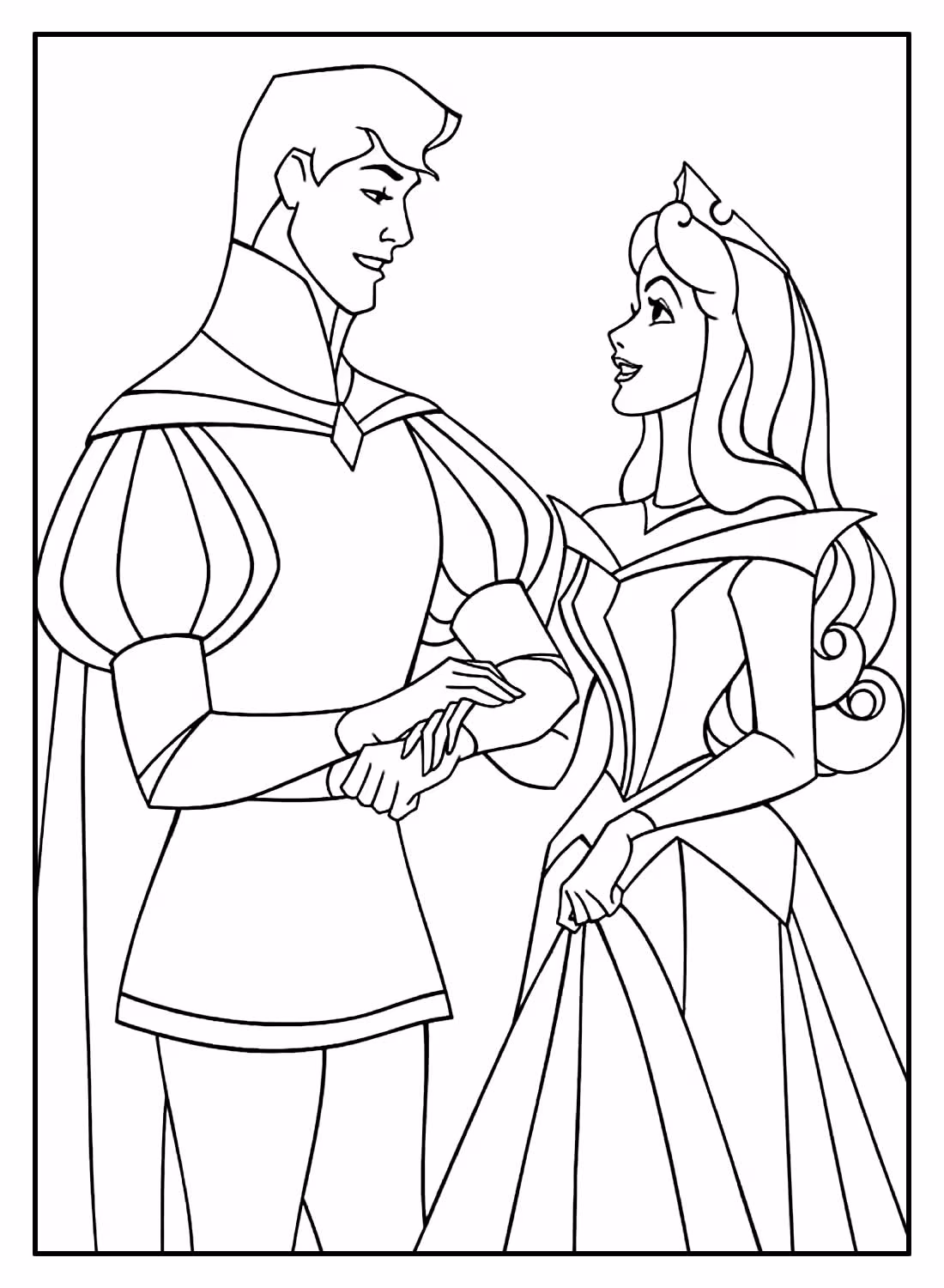 Bela adormecida para colorir — desenho para imprimir
