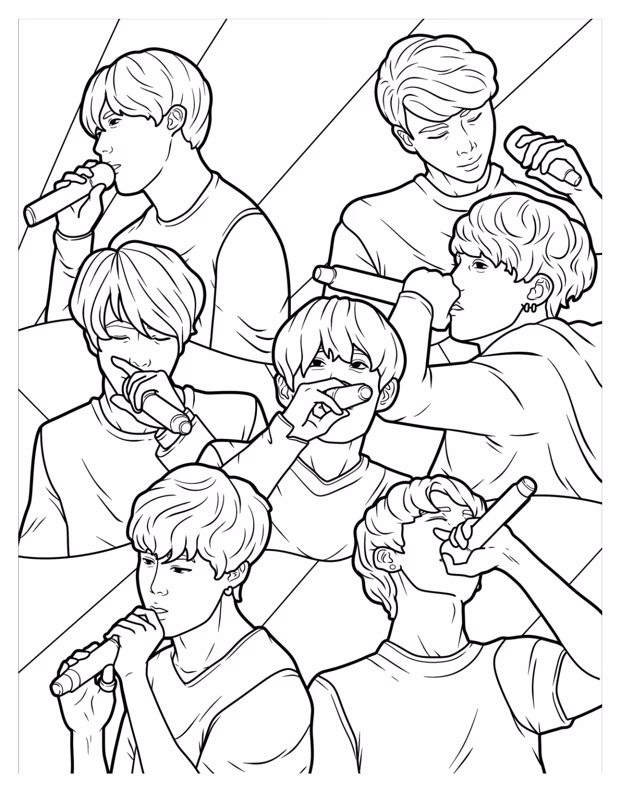 Bts para colorir — desenho para imprimir