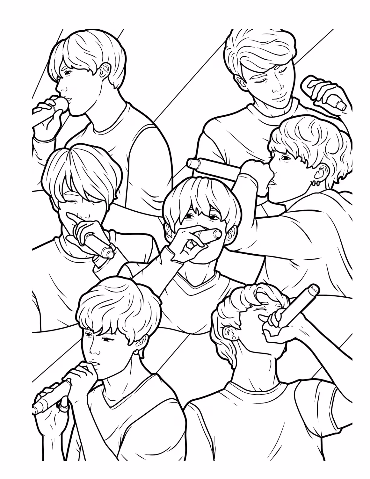 Bts para colorir — desenho para imprimir