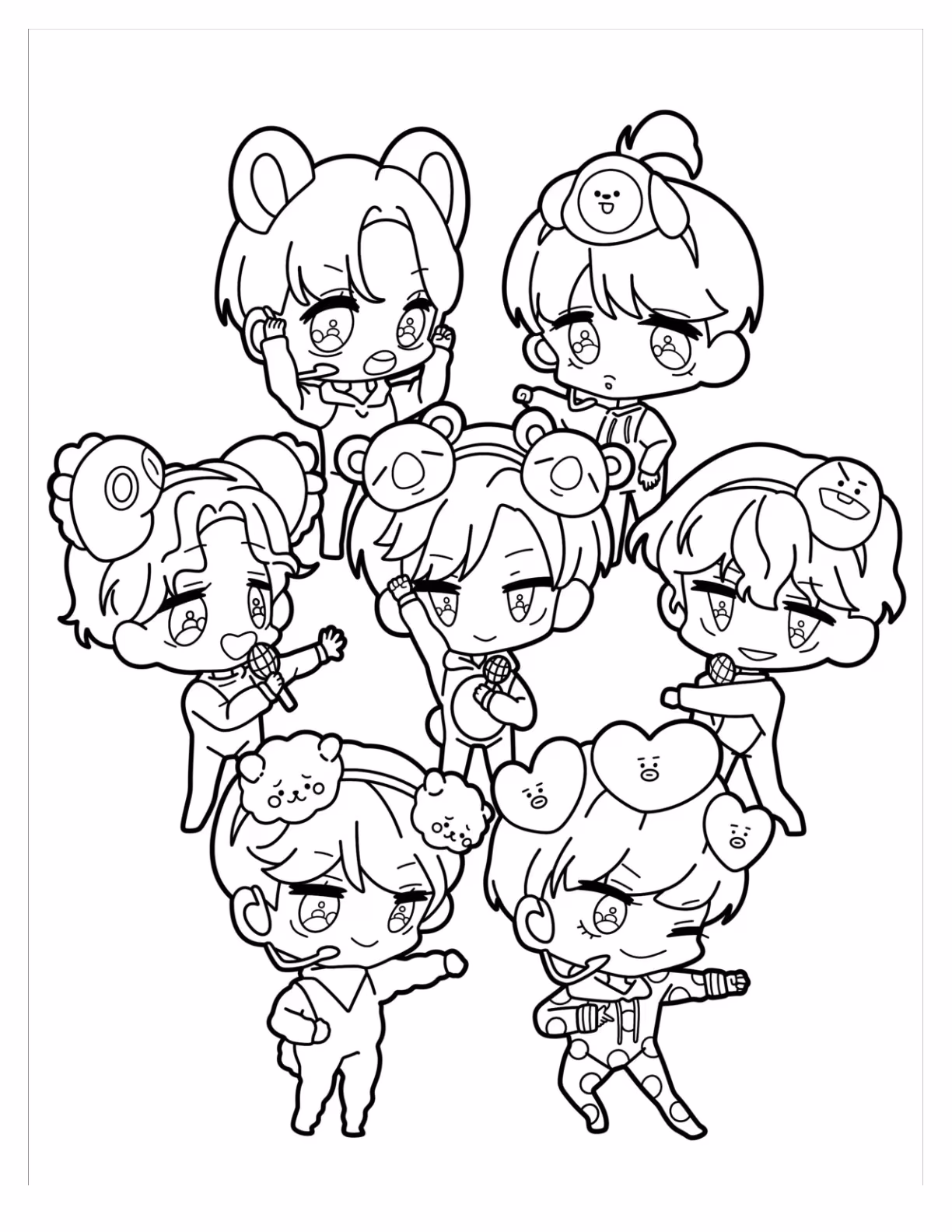 Bts para colorir — desenho para imprimir