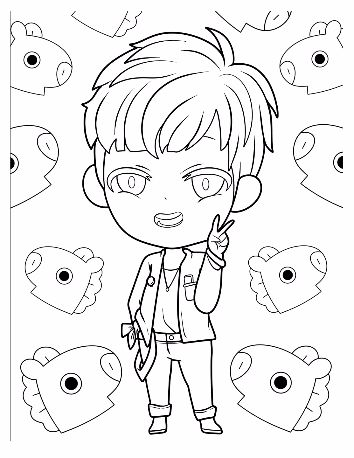 Bts para colorir — desenho para imprimir