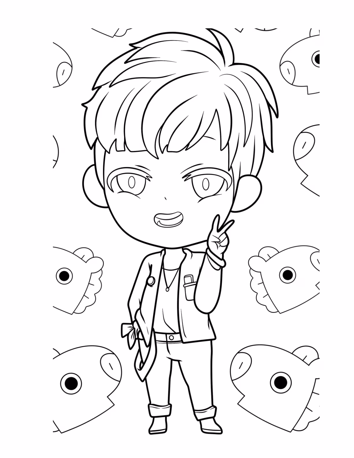 Bts para colorir — desenho para imprimir