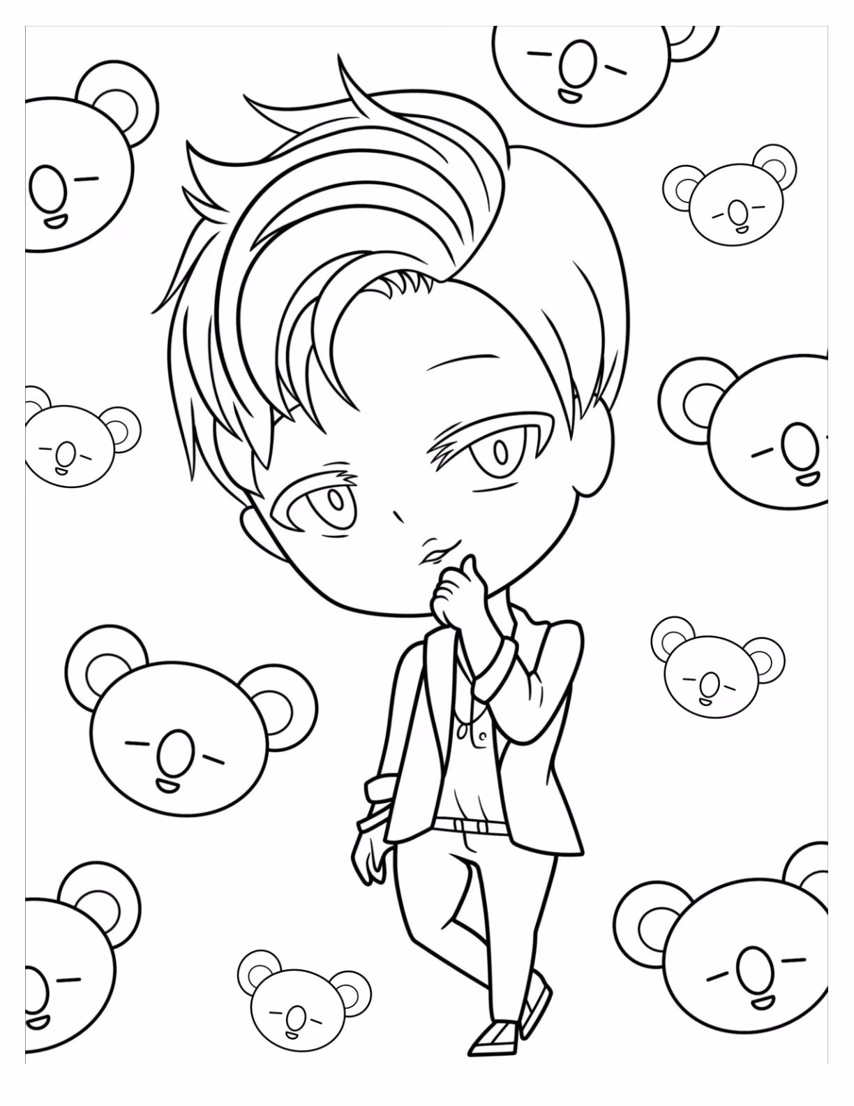 Bts para colorir — desenho para imprimir