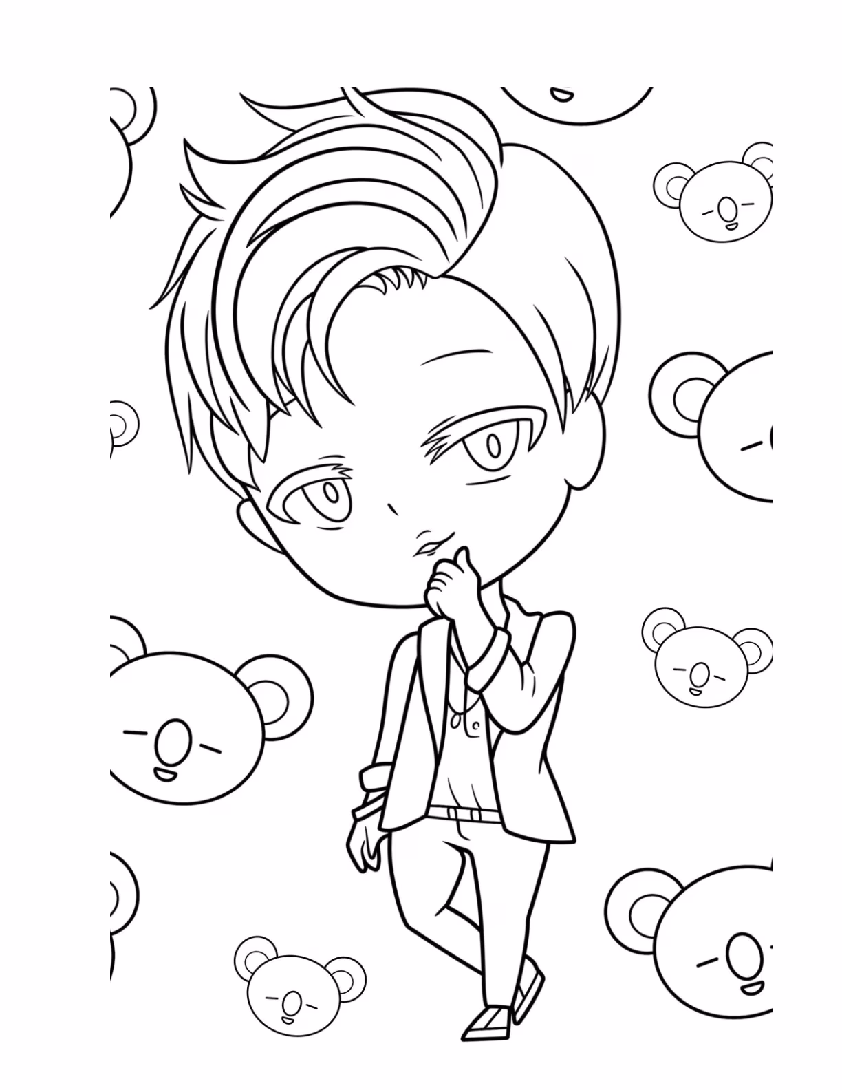 Bts para colorir — desenho para imprimir