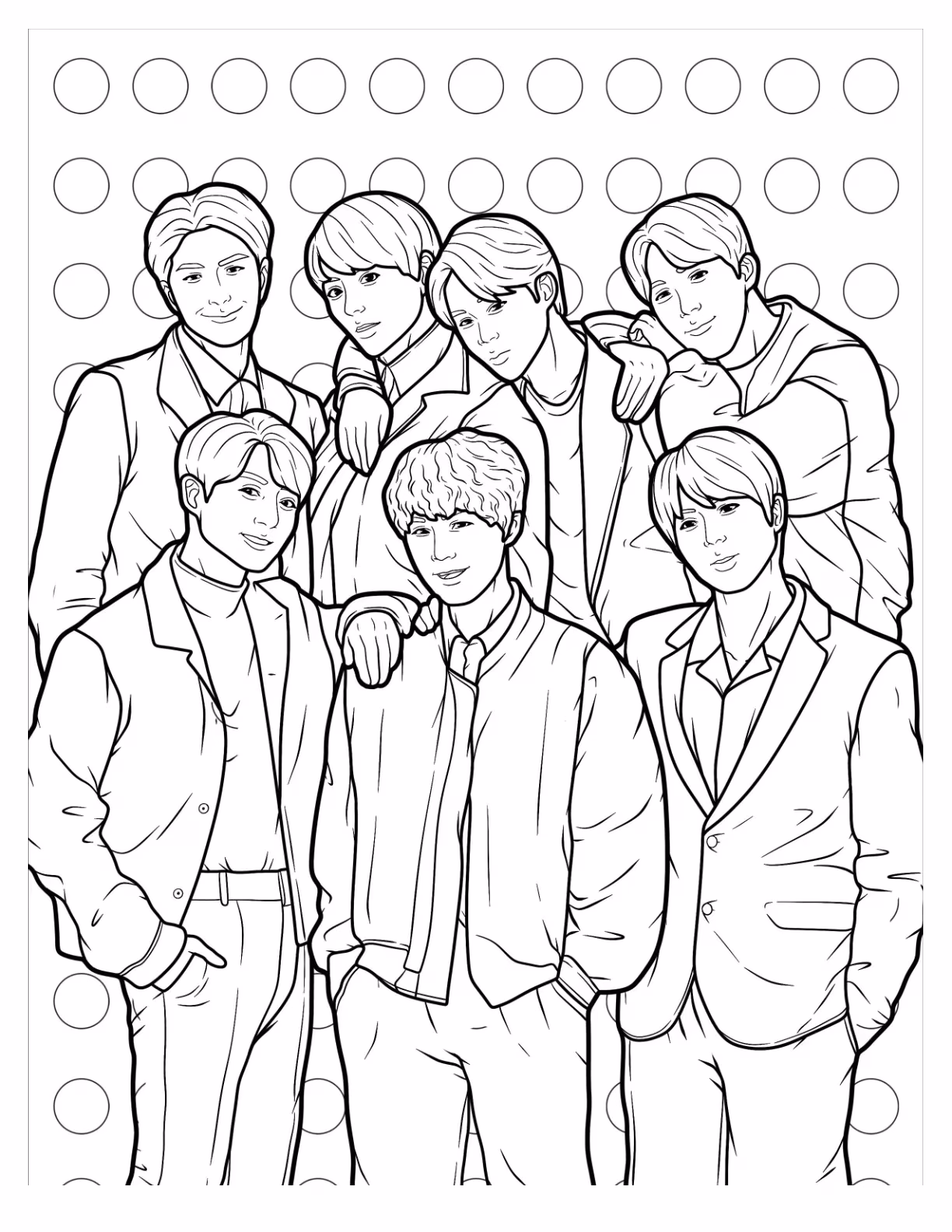 Bts para colorir — desenho para imprimir