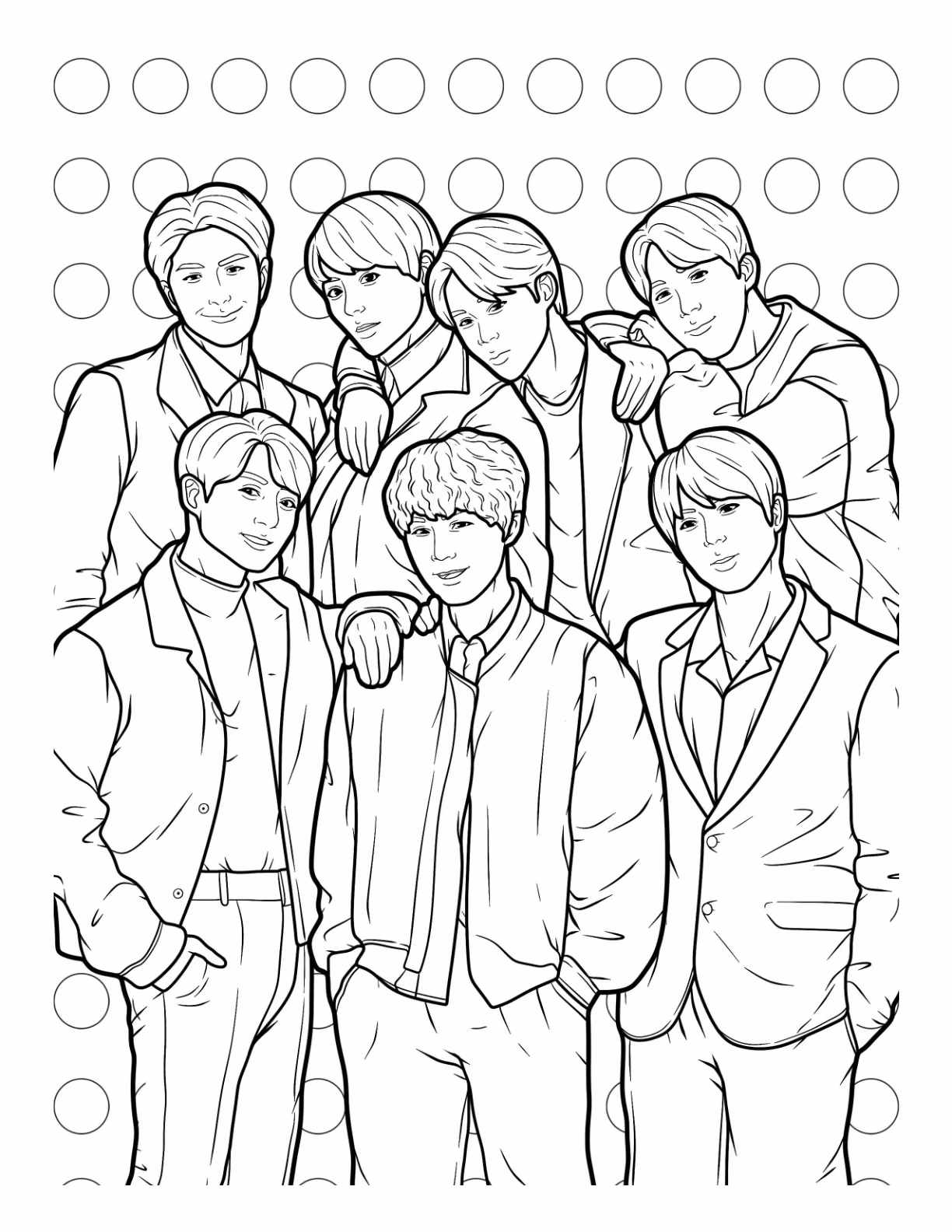 Bts para colorir — desenho para imprimir
