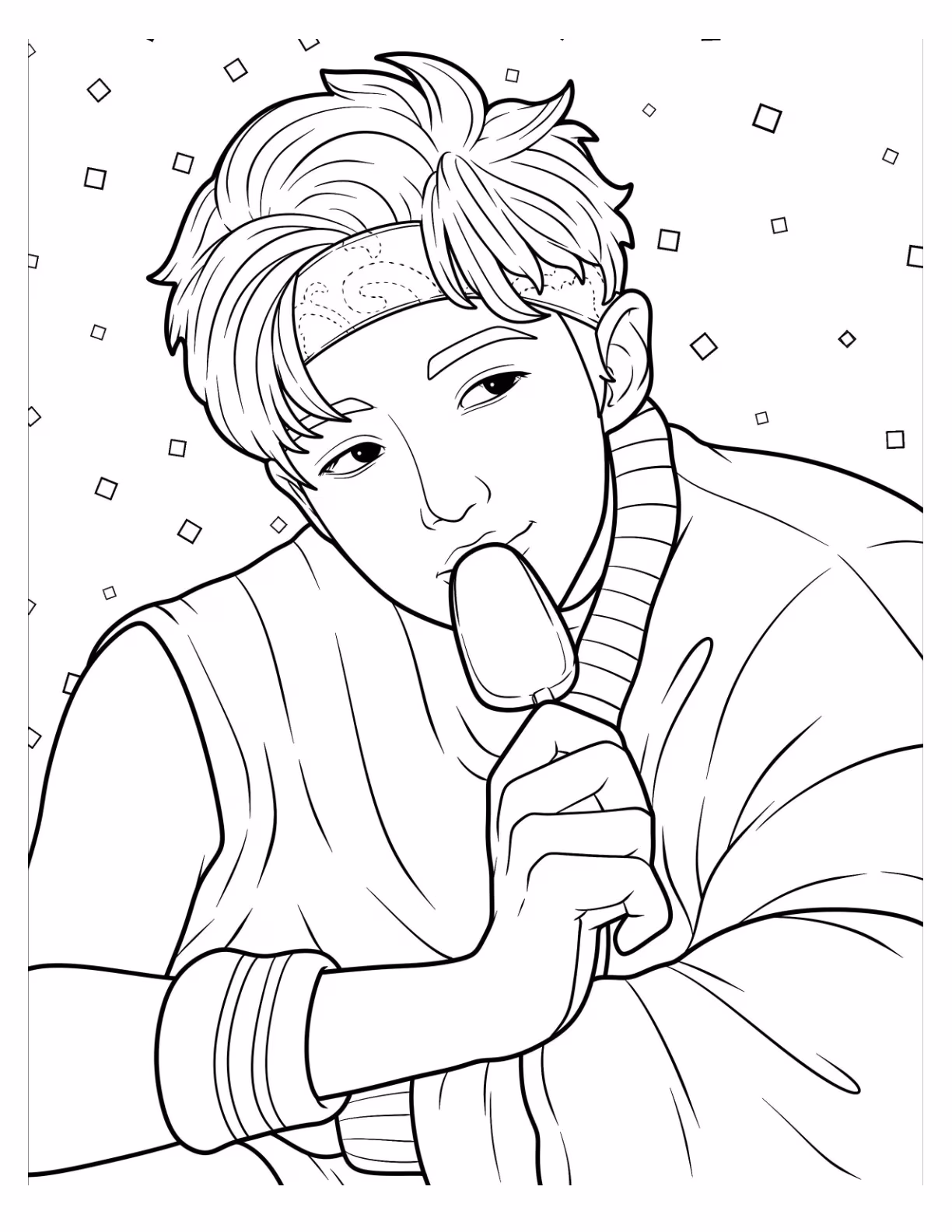 Bts para colorir — desenho para imprimir