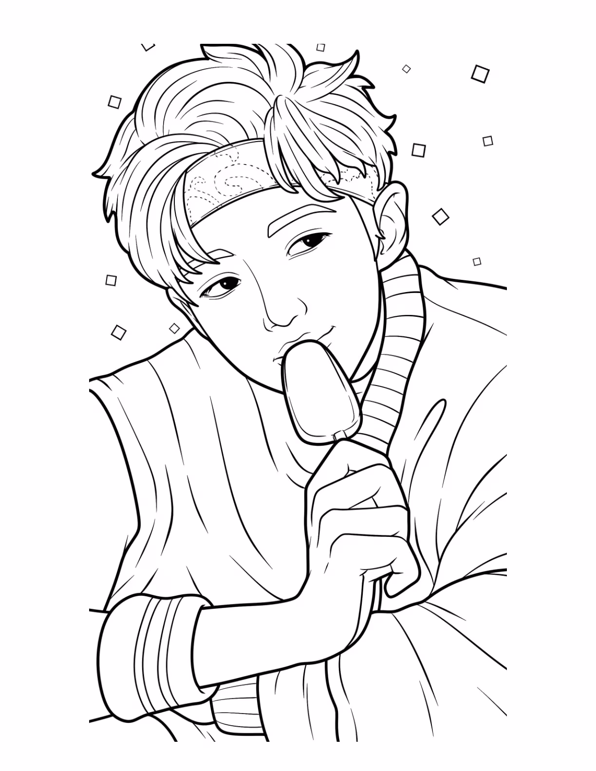 Bts para colorir — desenho para imprimir