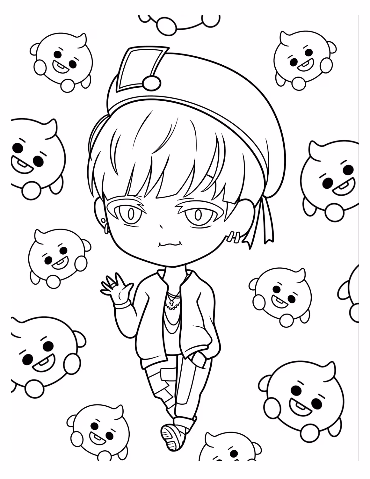 Bts para colorir — desenho para imprimir