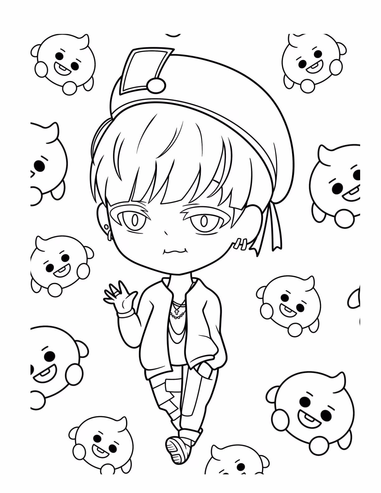 Bts para colorir — desenho para imprimir