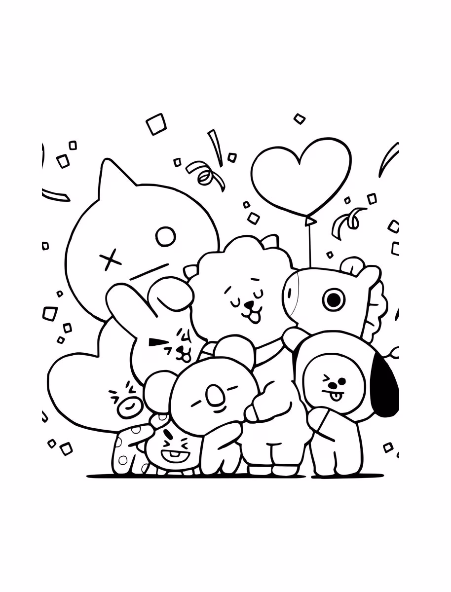 Bts para colorir — desenho para imprimir