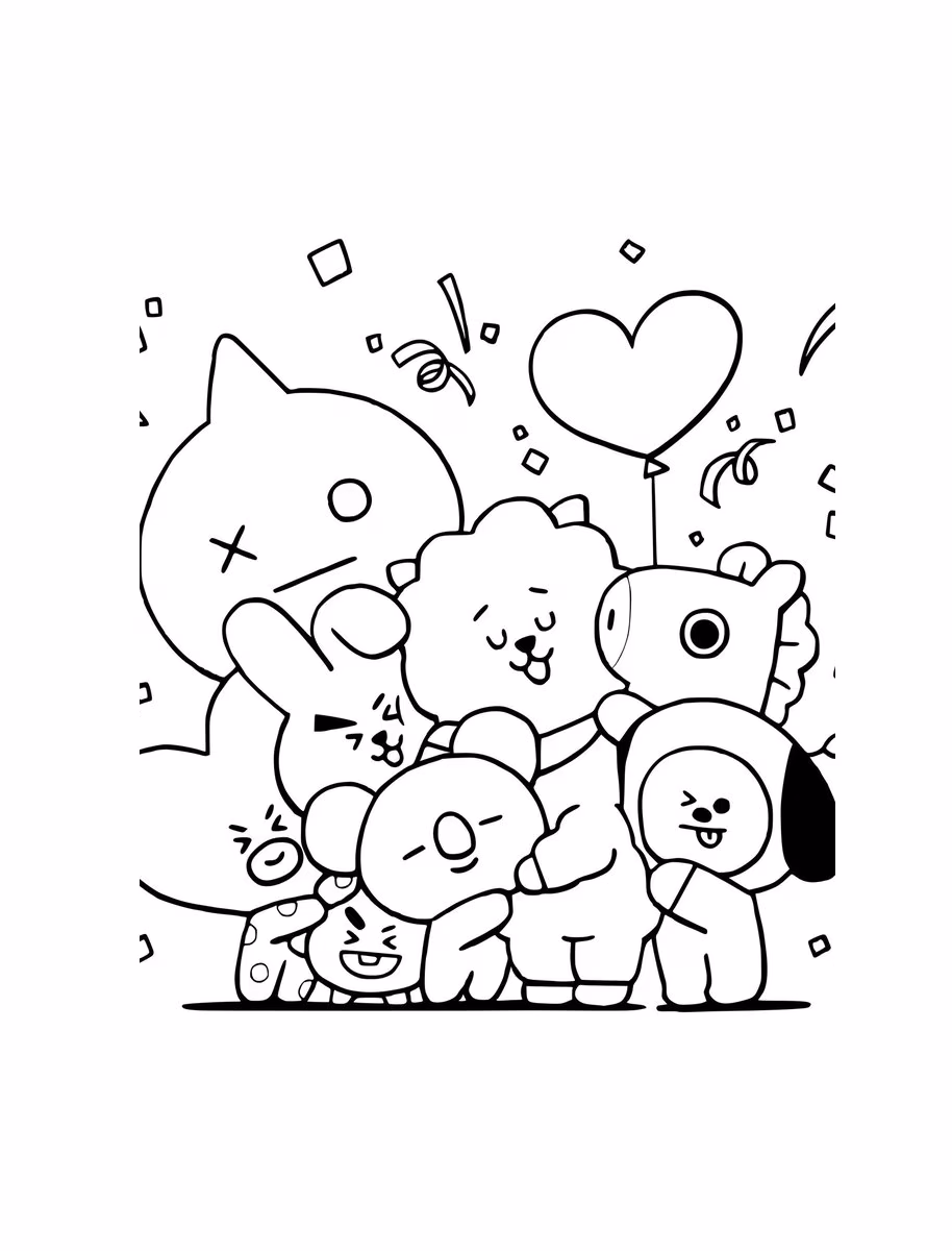 Bts para colorir — desenho para imprimir