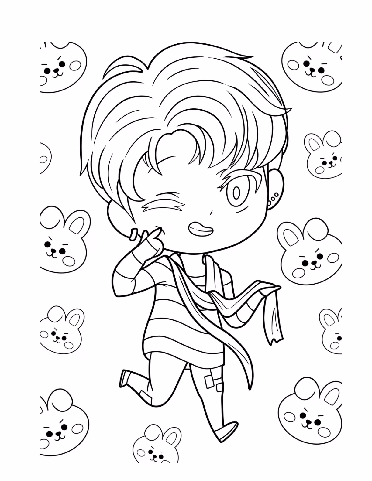 Bts para colorir — desenho para imprimir