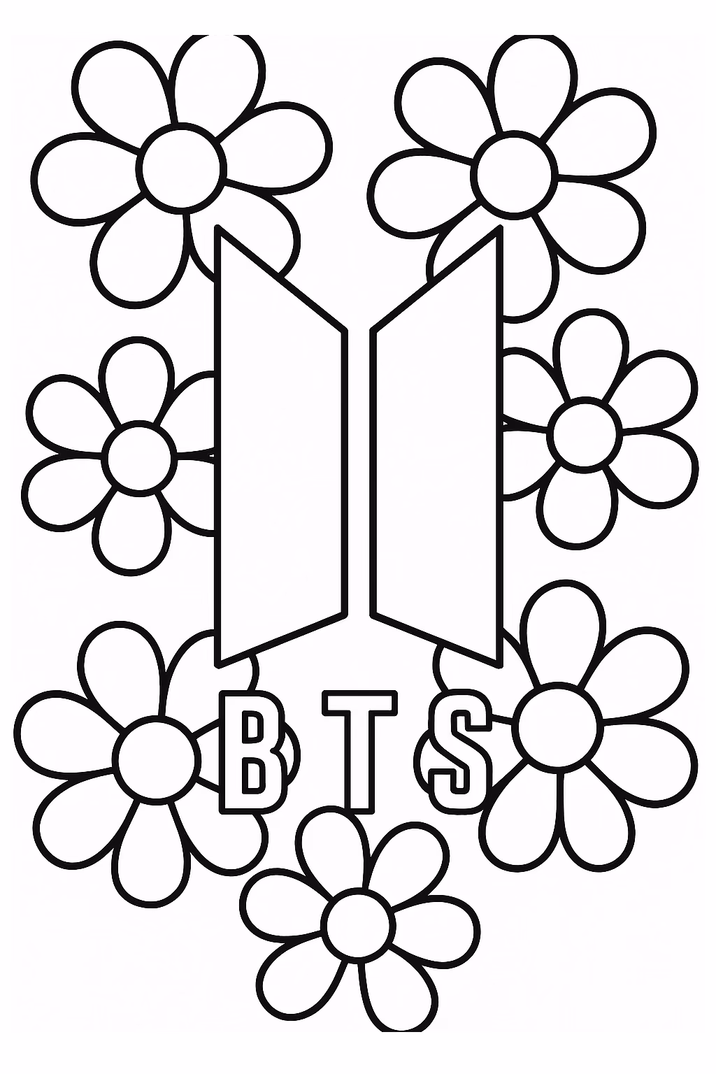 Bts para colorir — desenho para imprimir