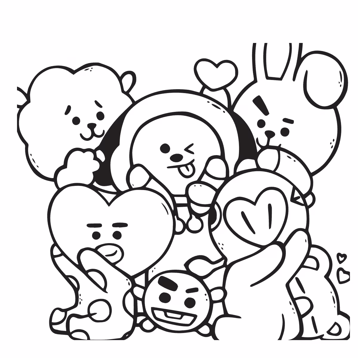 Bts para colorir — desenho para imprimir