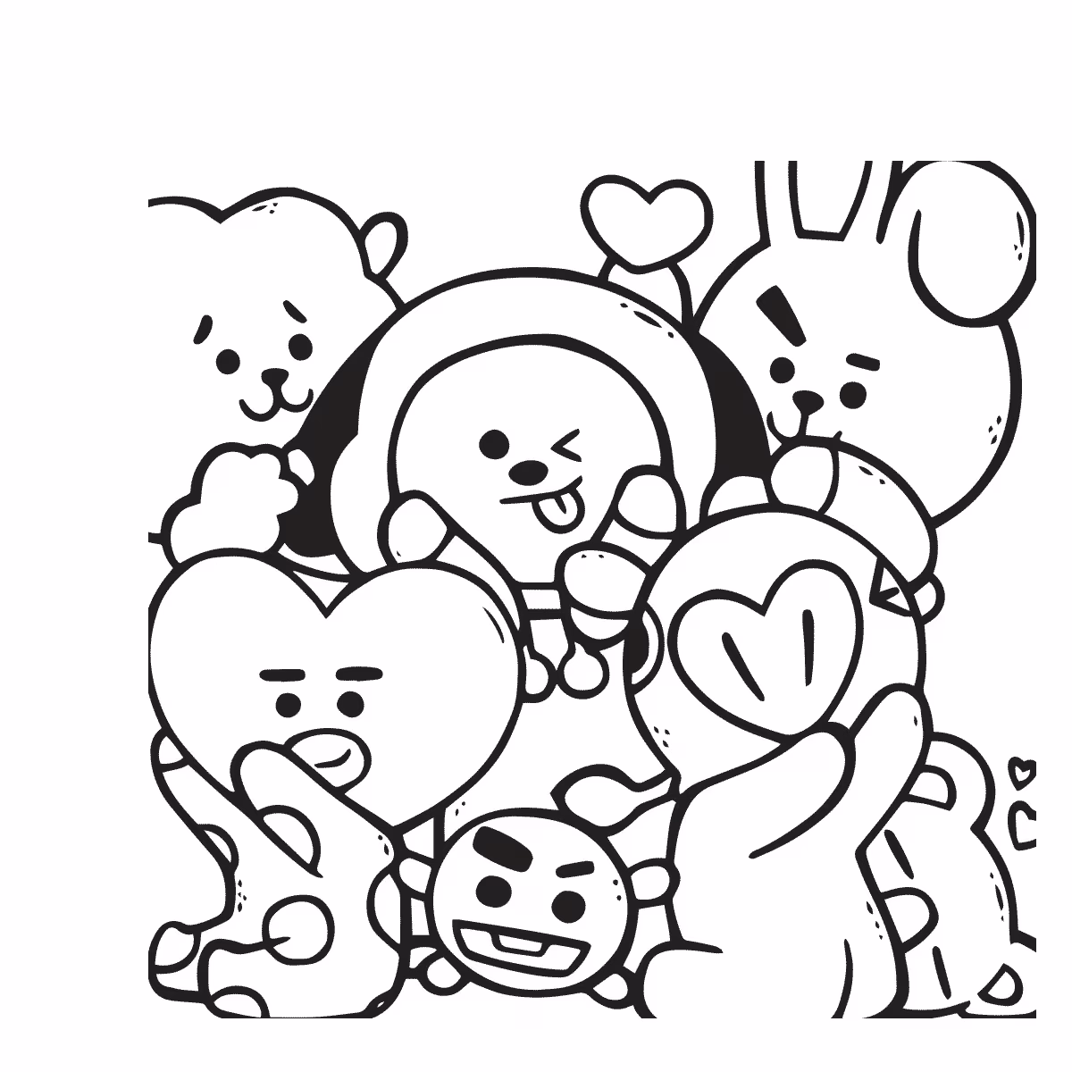 Bts para colorir — desenho para imprimir