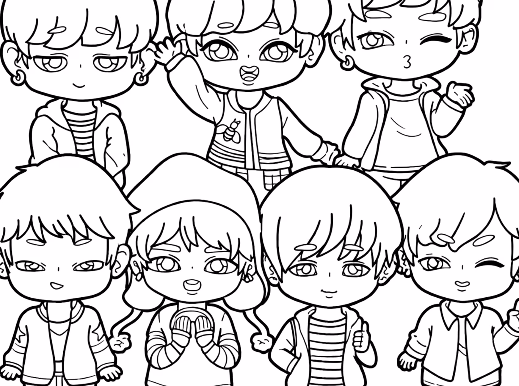 Bts para colorir — desenho para imprimir