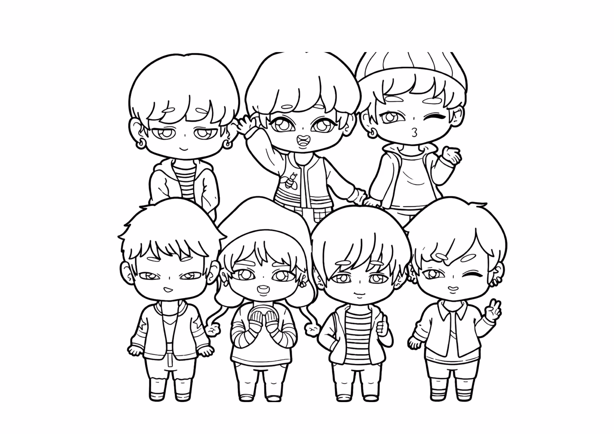Bts para colorir — desenho para imprimir