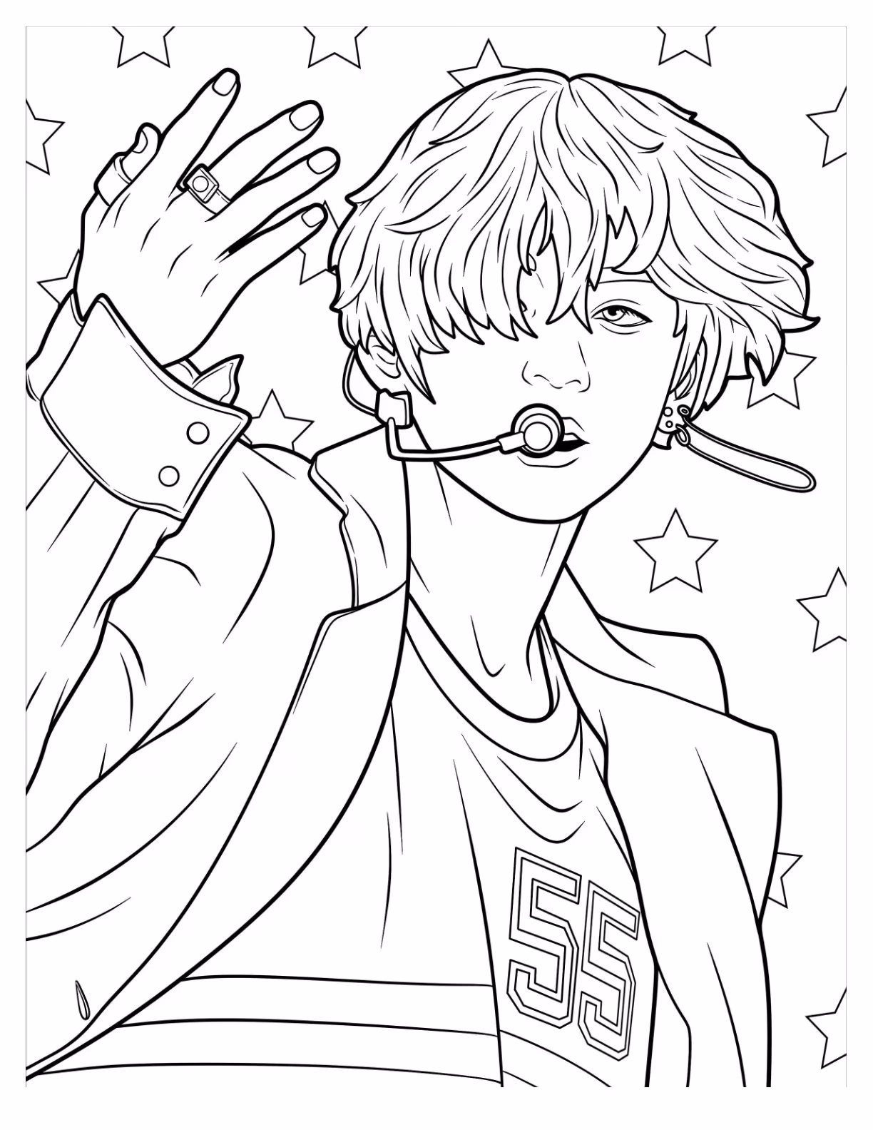 Bts para colorir — desenho para imprimir