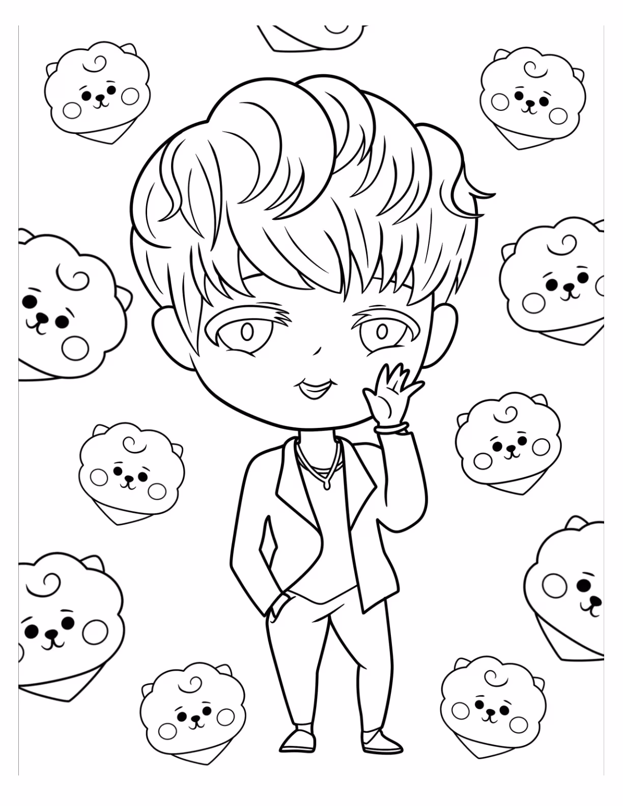Bts para colorir — desenho para imprimir