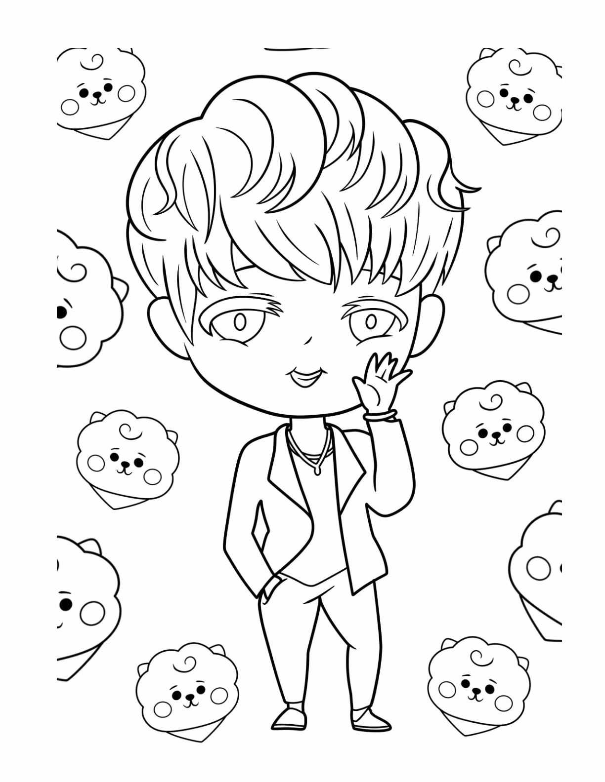 Bts para colorir — desenho para imprimir