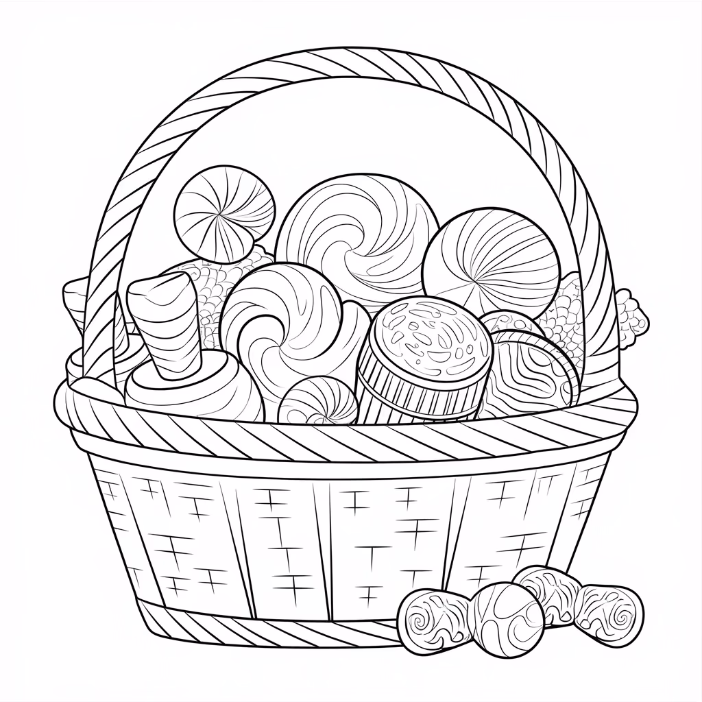 Doce para colorir — desenho para imprimir