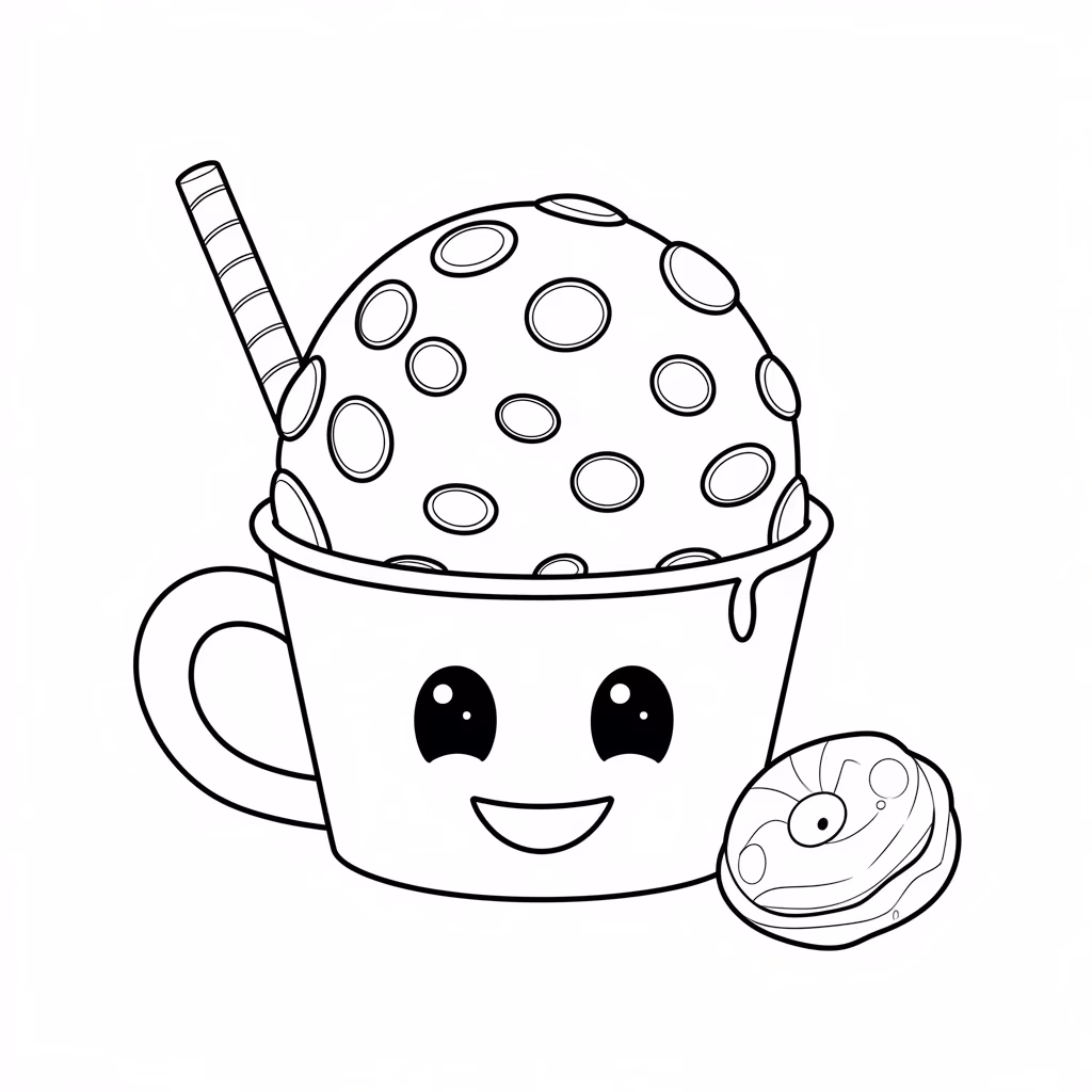 Doce para colorir — desenho para imprimir