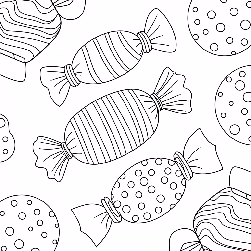 Doce para colorir — desenho para imprimir
