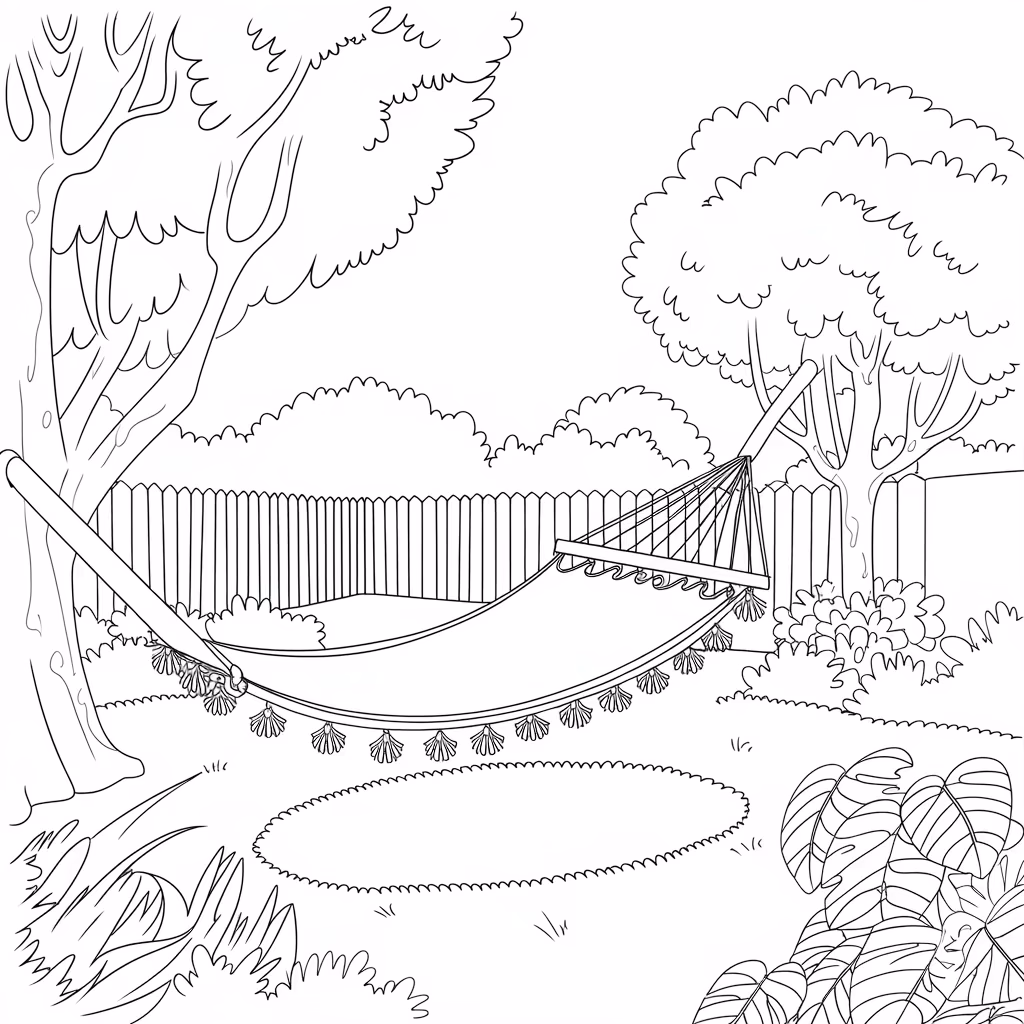 Jardim para colorir — desenho para imprimir