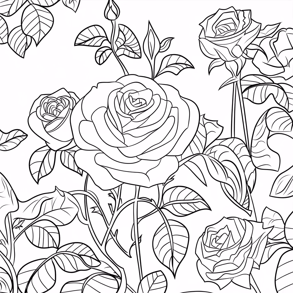 Jardim para colorir — desenho para imprimir