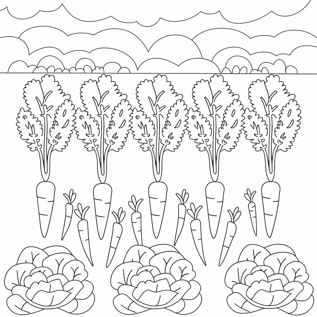 Jardim para colorir — desenho para imprimir