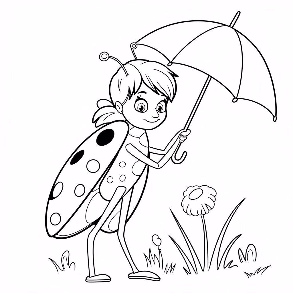 Joaninha para colorir — desenho para imprimir