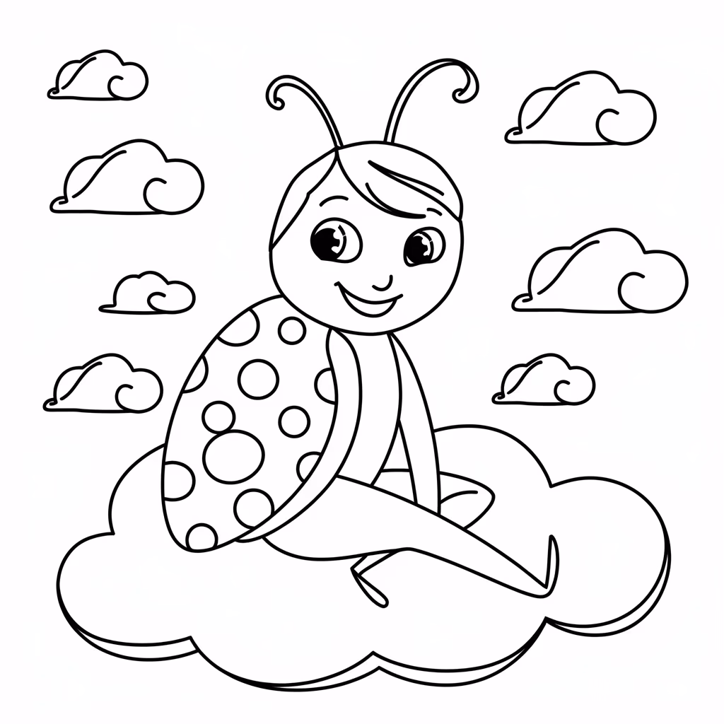 Joaninha para colorir — desenho para imprimir