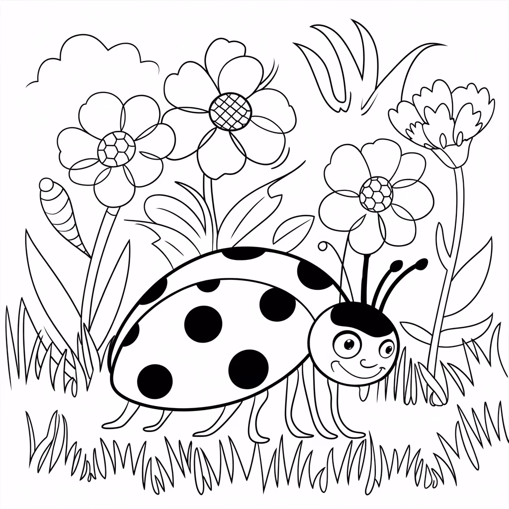 Joaninha para colorir — desenho para imprimir