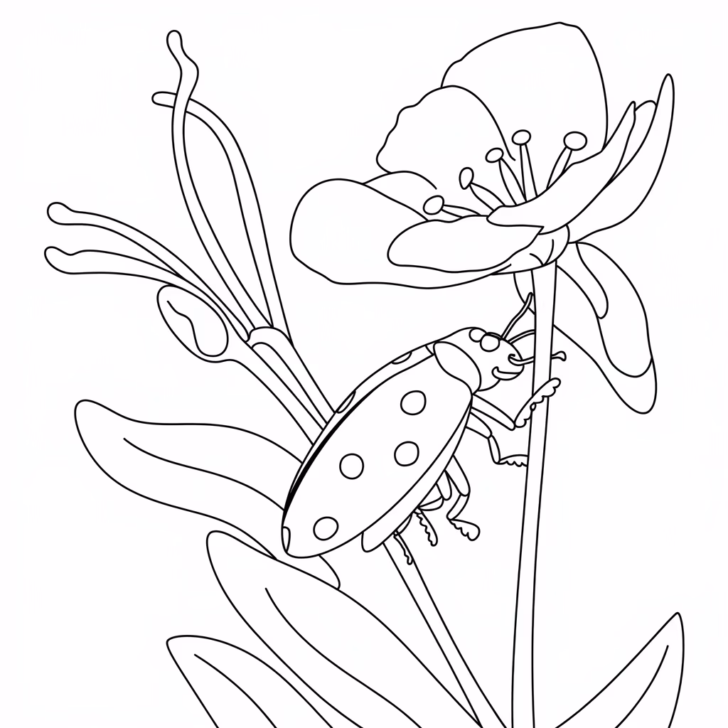 Joaninha para colorir — desenho para imprimir
