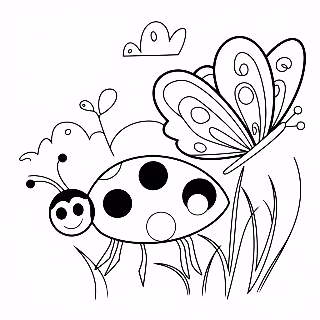 Joaninha para colorir — desenho para imprimir