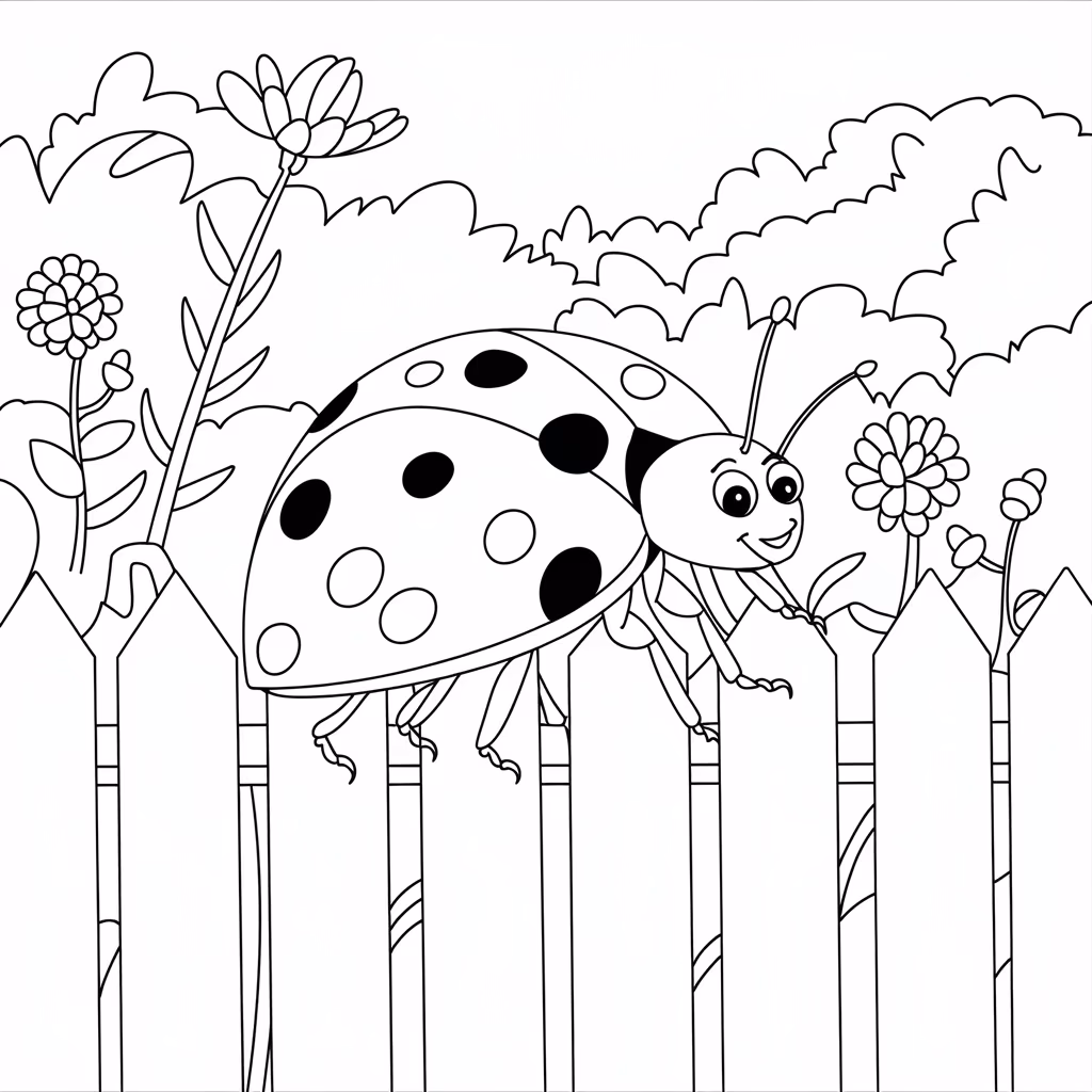 Joaninha para colorir — desenho para imprimir